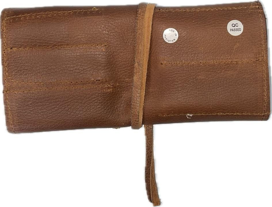 Leather Tool Roll Up Tool Kit Organiser , LeatherWrench Roll Chisel Pouch