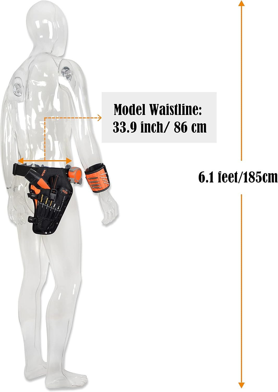 3-In1 Drill Holster Set W/Strong Magnetic Wristband & Solid 2 Inch Belts for Men