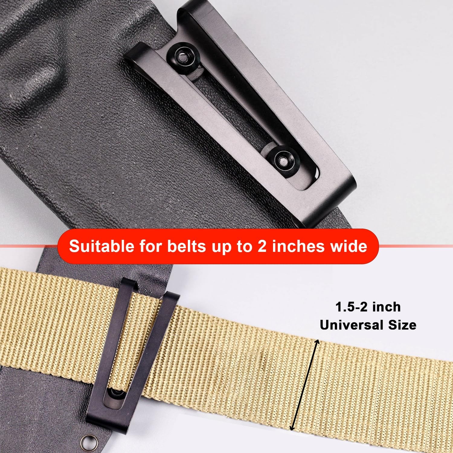 2 Pack Kydex Belt Clip Knife Belt Clip Tactical Belt Buckle Professional Meta…