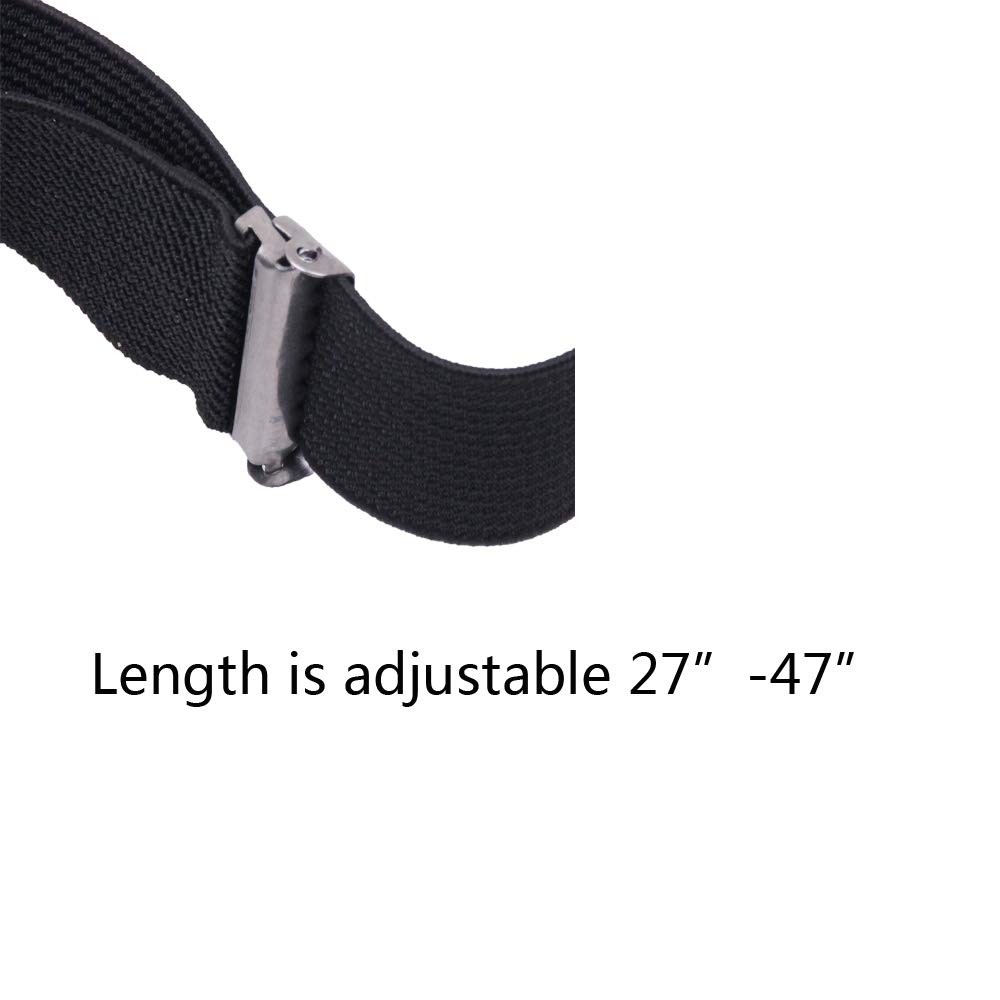 chiyu-yang Black Suspenders for Men and Women – Adjustable Tall Large,