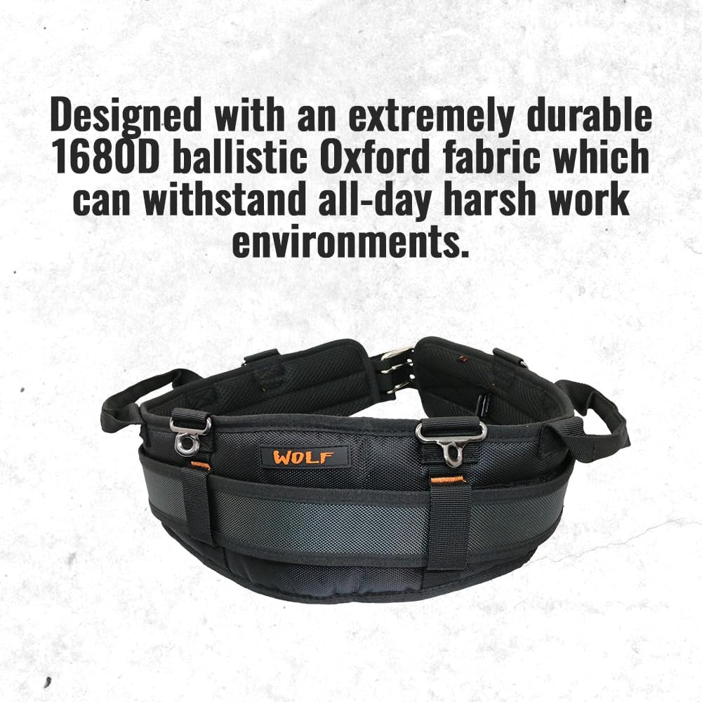 WOLF WTH2110 Heavy-Duty Ballistic Padded Tool Work Belt | Compatible w/Pouches,