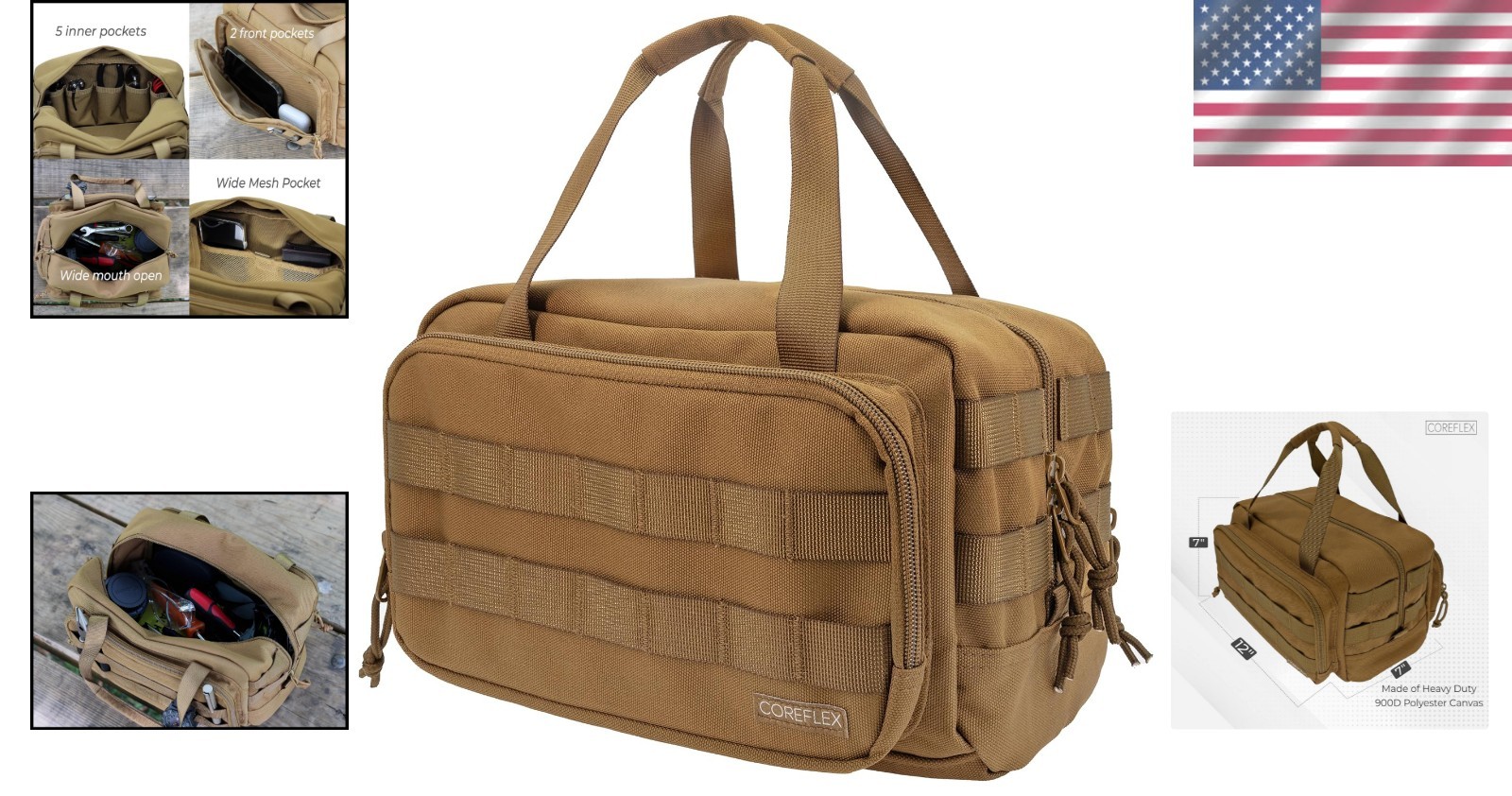 12-Inch Heavy-Duty Tool Bag – Versatile EDC Gear for Mechanics and Builders