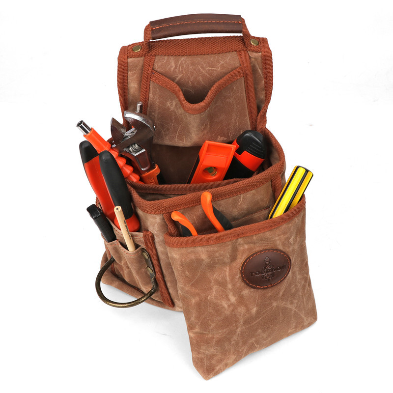 TOURBON Heavy Duty Tool Belt Pouches Build Suspender Electrician Carpenter Strap