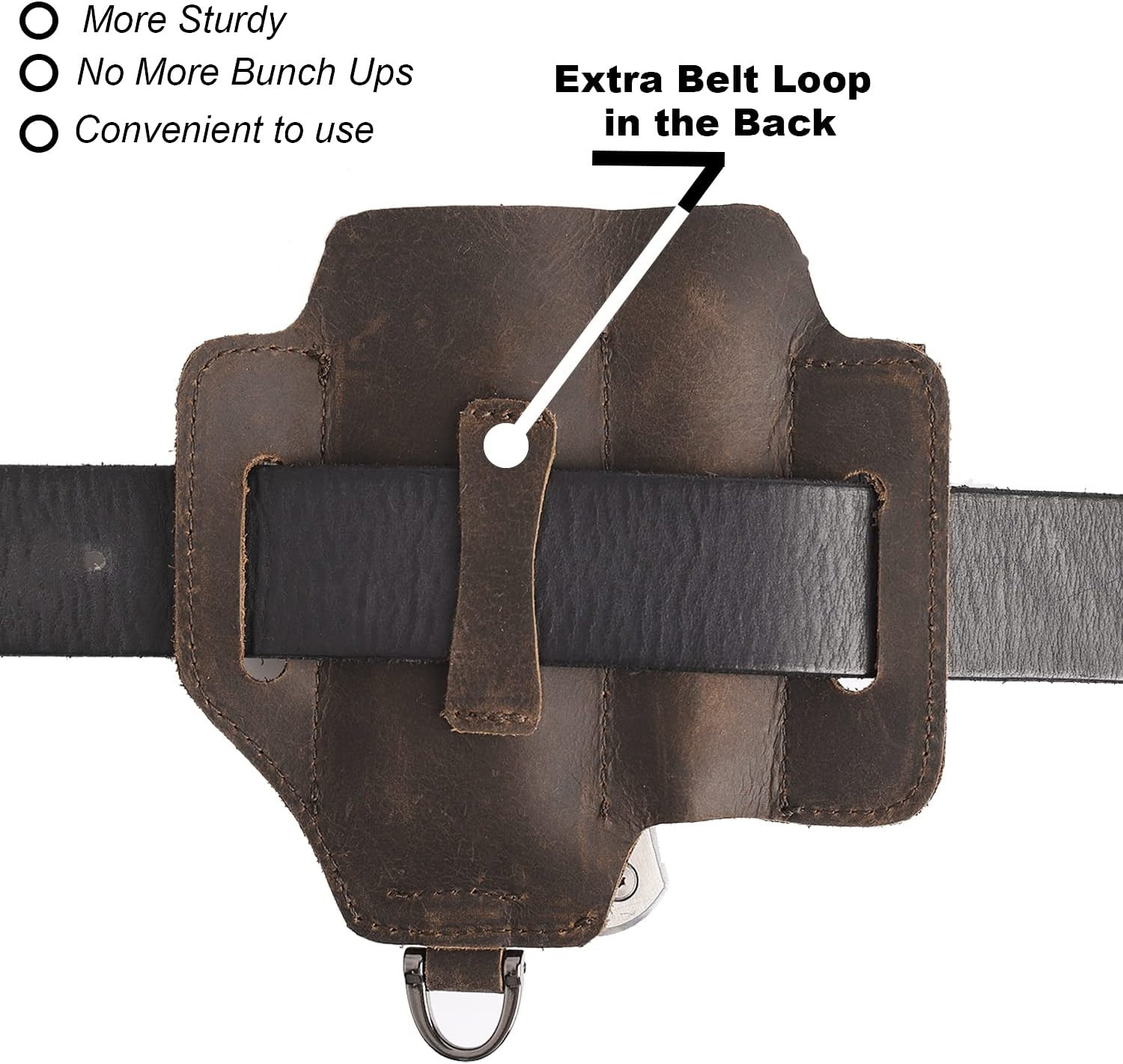 Leather Tool Belt Pouch Pockets Storage for Work Tools Electrician Multitool