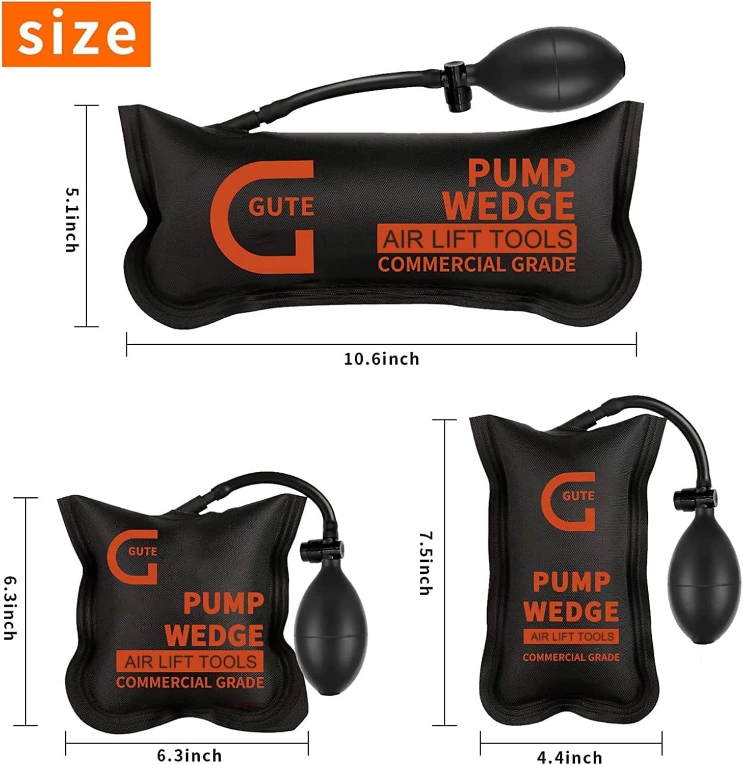Inflatable Air Wedge Bag Tool Set – 3 Pack Leveling & Alignment Kit, 330 LB Capa