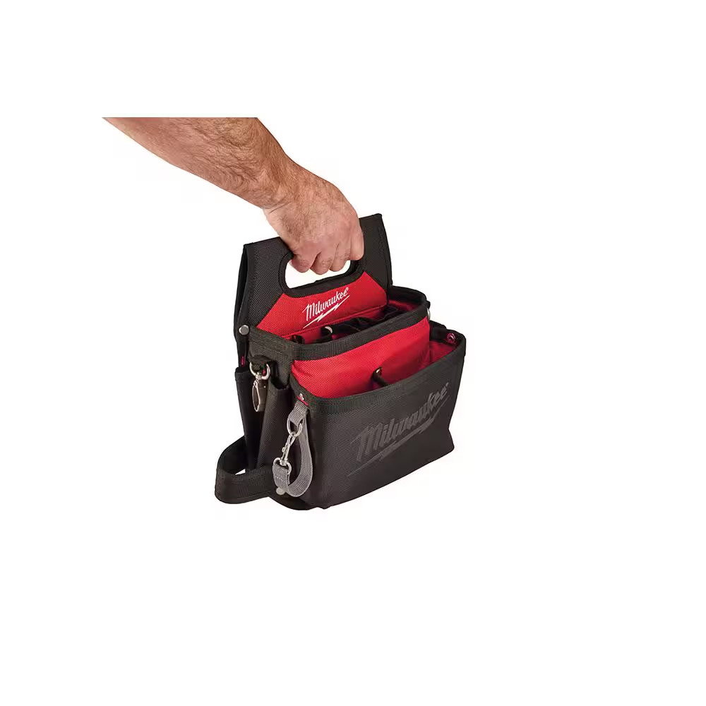 15-Pocket Electricians Tool Holder with Quick Adjust Belt and 6-In-1 Wire Stripp