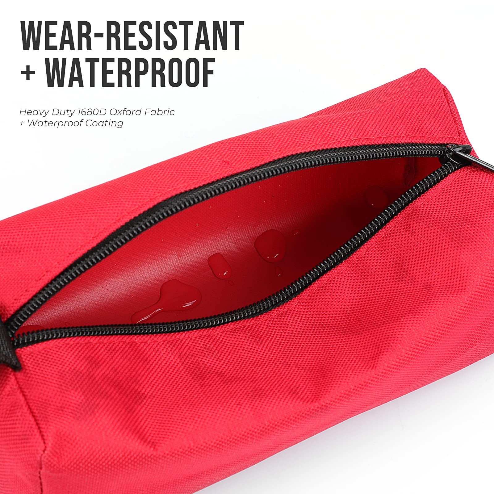 Small Tool Bags – Heavy Duty 1680D Waterproof Fabric Tool Pouch, Black/Red/Bl…