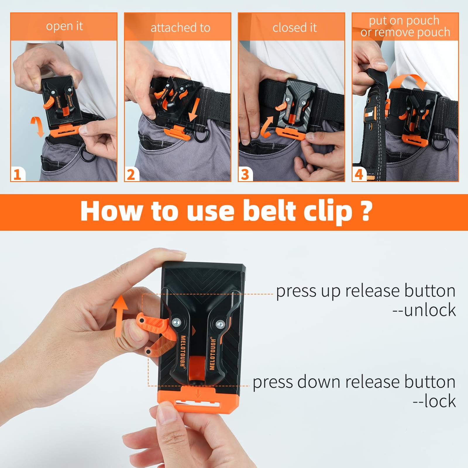 Small Electrician Tool Pouch Tool Belt Pouch with Belt Clip Attachment 9 Pock…