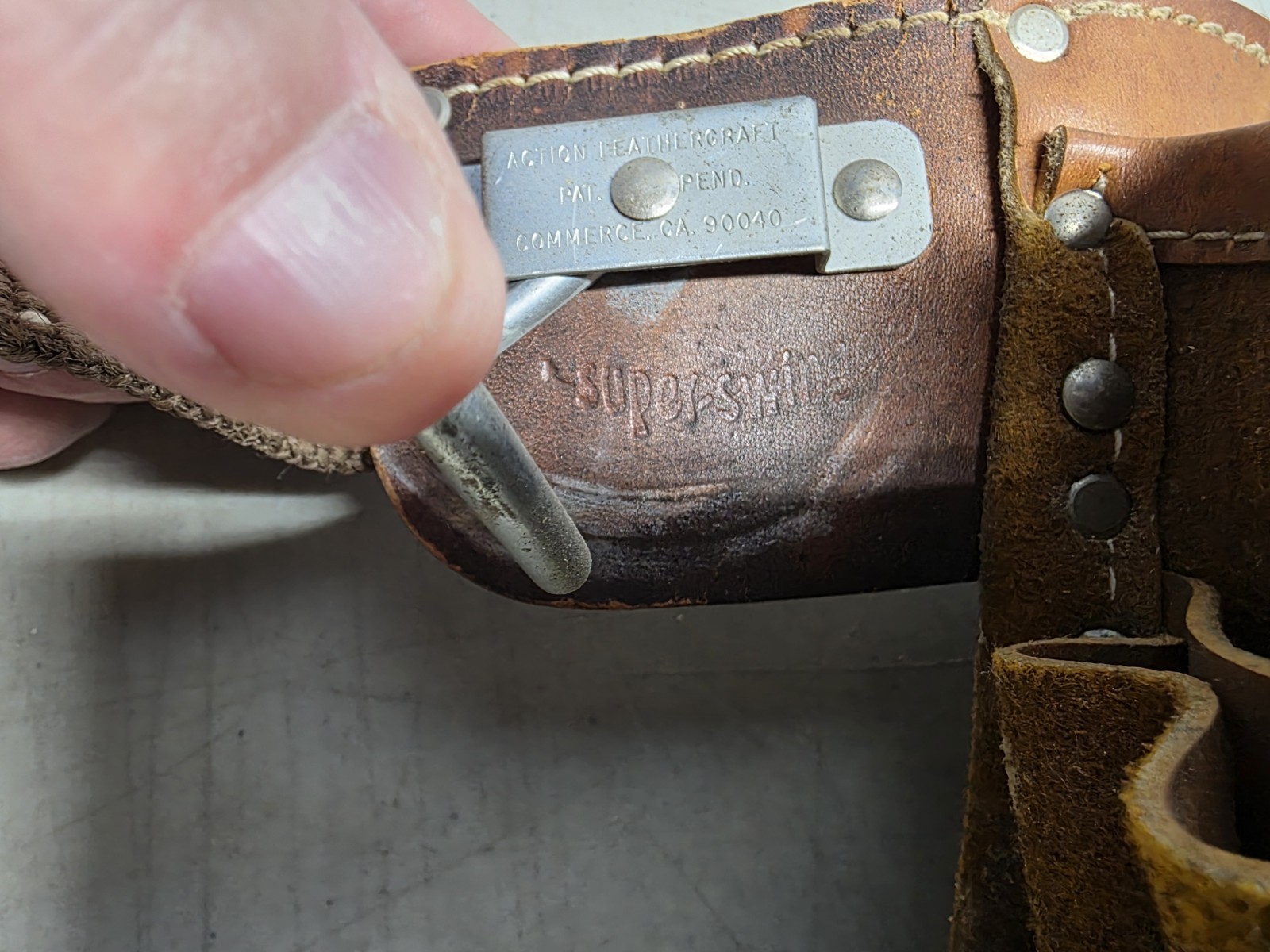 🔥 Vtg Action Leathercraft ALA 427 Brown 11 Pocket Adjustable Tool Belt 34-38″