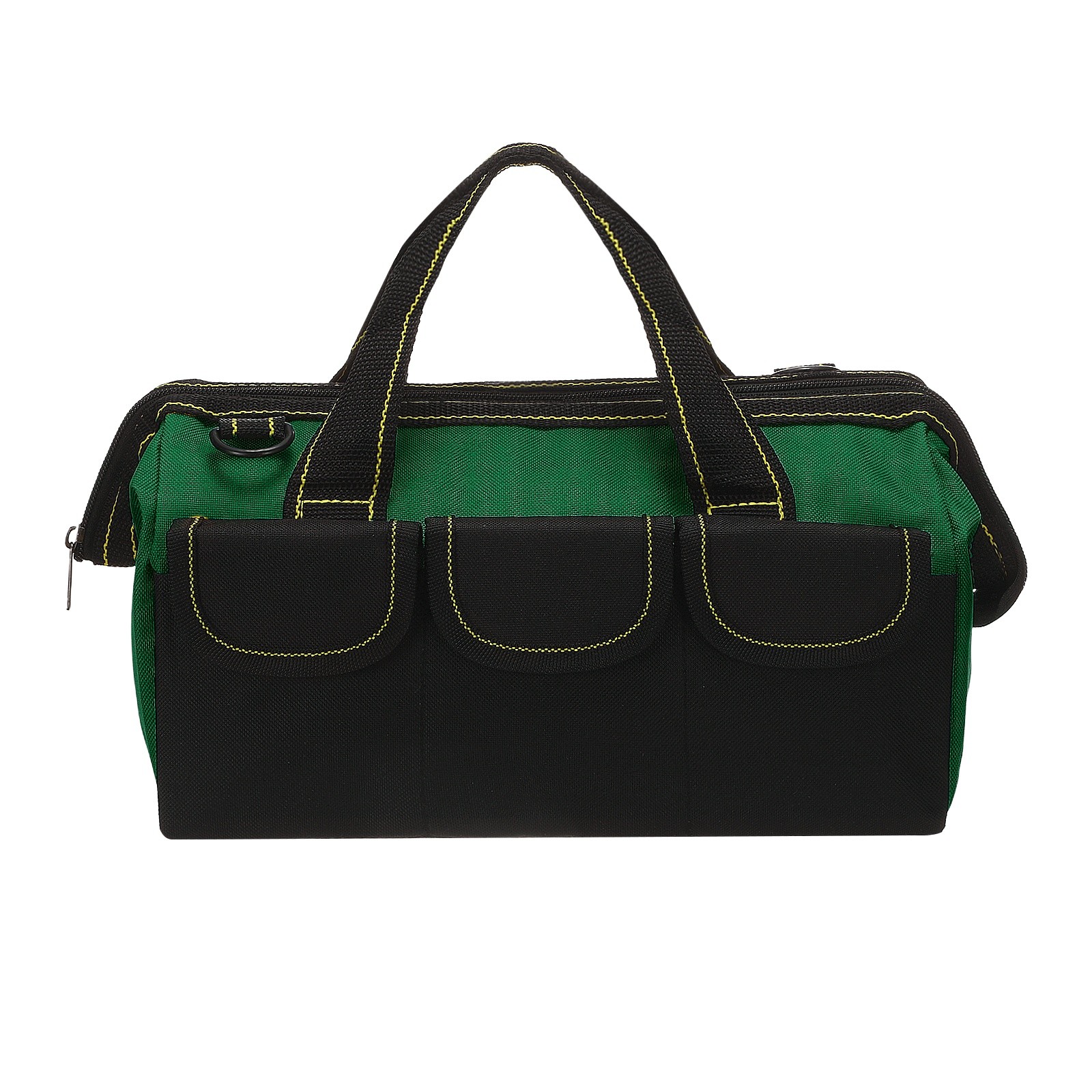 Wide Mouth Tool Bag 12.2 Inch Tote Bag with Adjustable Strap, Army Green