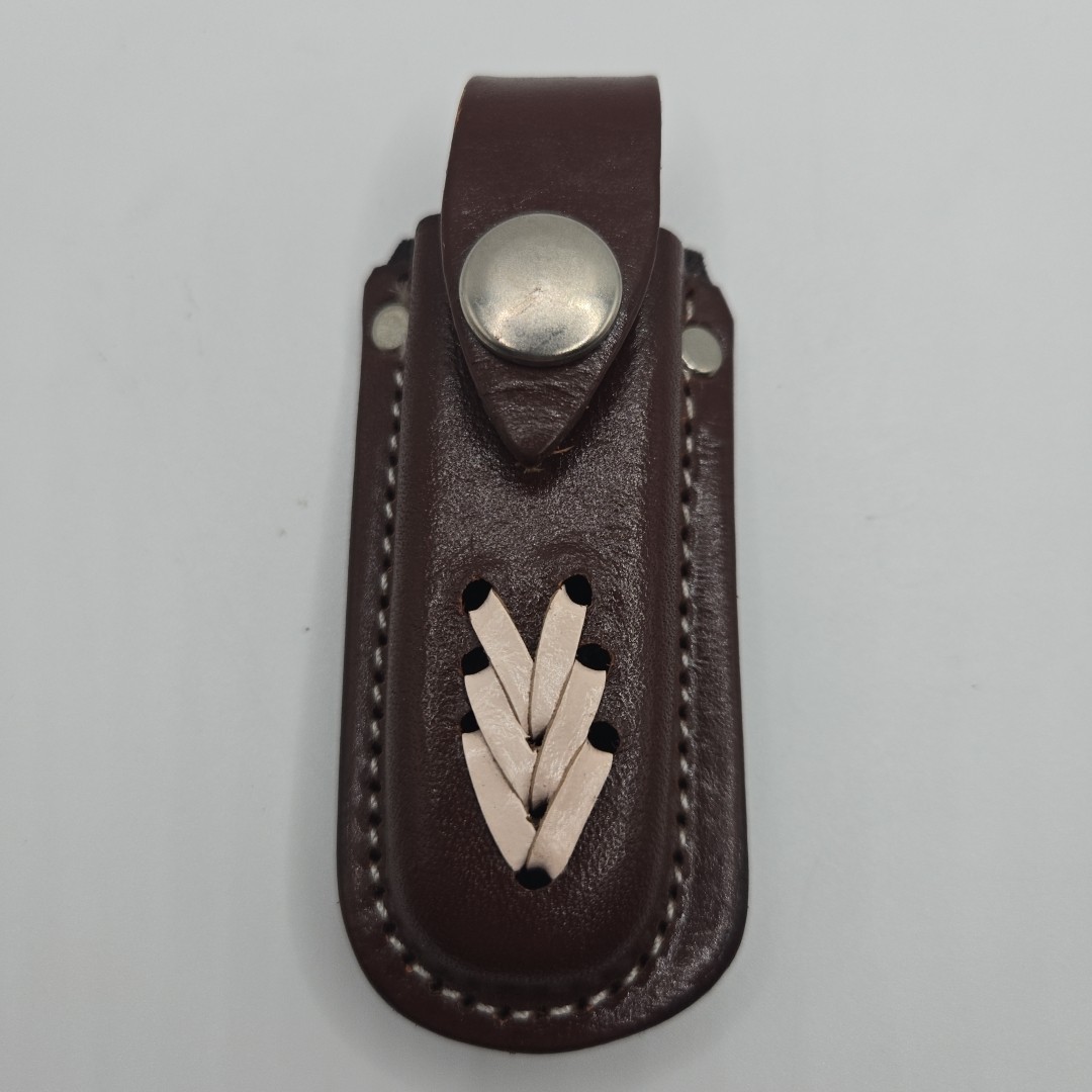 Hand Made Leather Pocket Knife Belt Sheath Folding Blade Case Small Mexico NEW