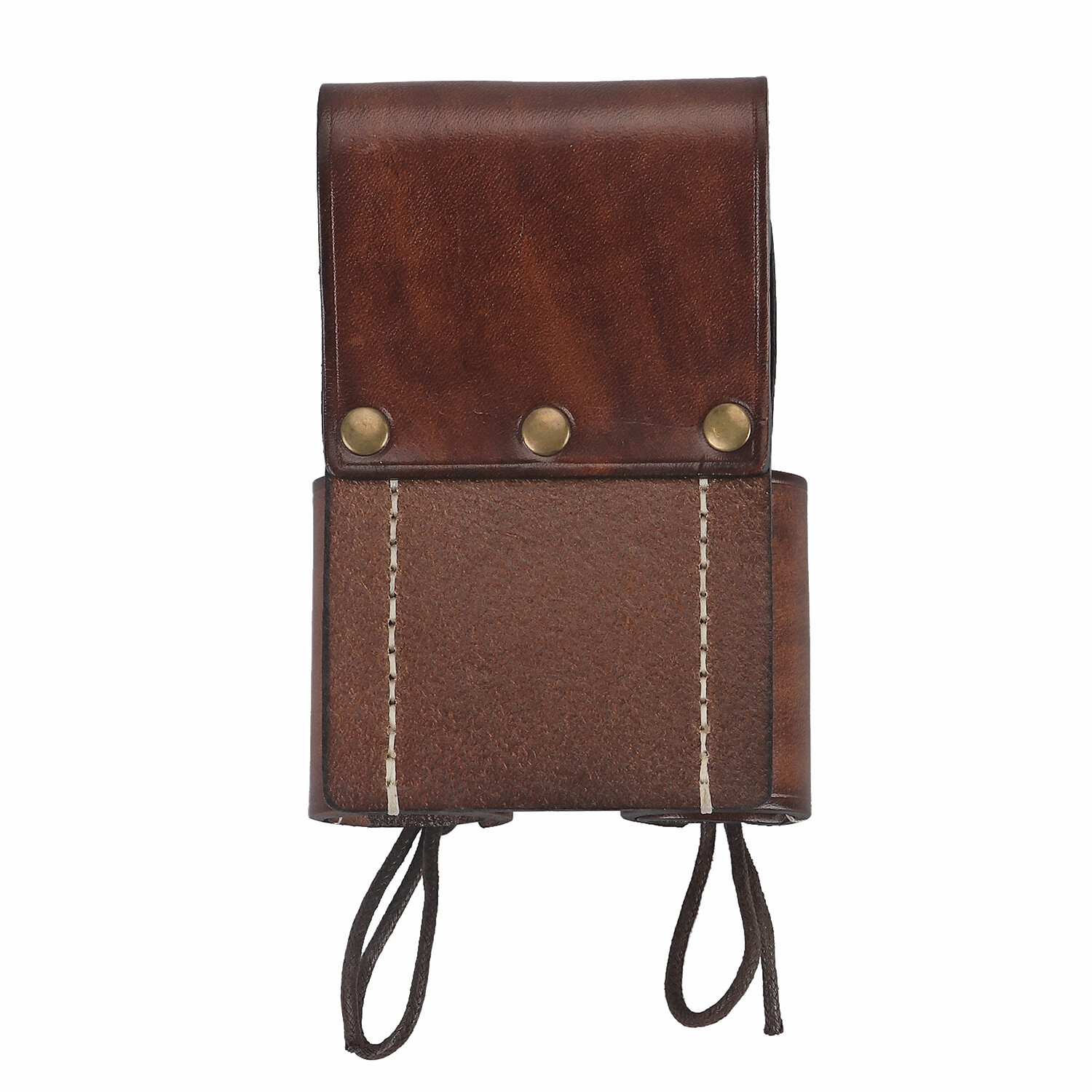 TOURBON Leather Spud Wrench Hanger Tools Carry Double Bull Pin Holder Belt Pouch