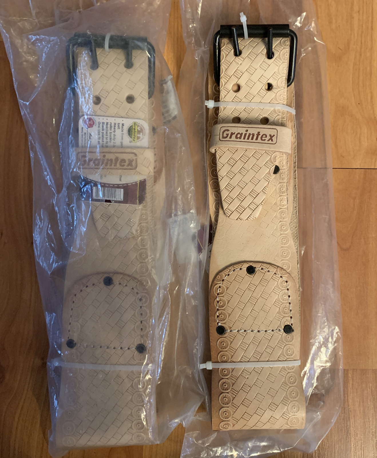 Graintex LB2028 2.3/4’’ Embossed Top Grain Leather Belt For Contractors Lot Of 2