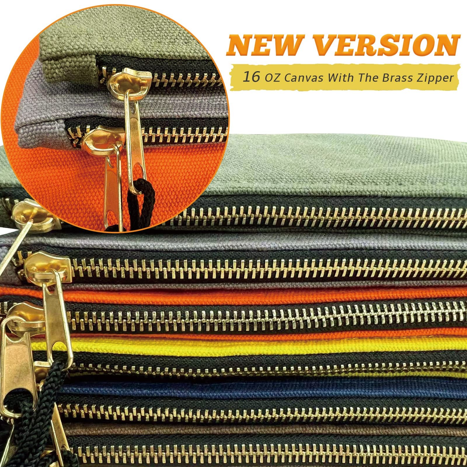 Heavy Duty Canvas Tool Bag Organizer – 7 Pack Zipper Utility Pouches in Assor…