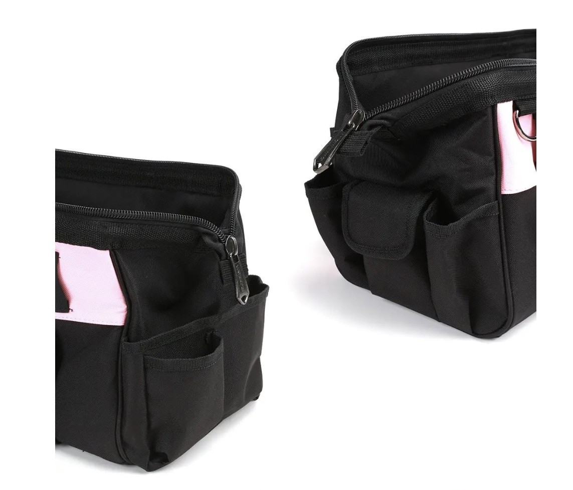 WORKPRO 16 Wide Mouth Tool Bag Tote Bag w/Inside Pockets Tool Bag Pink/Blue NEW