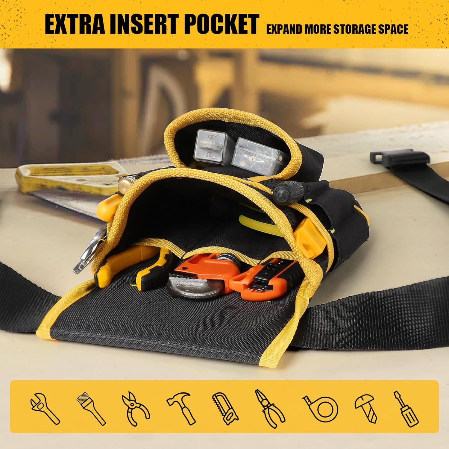 Magnetic Tool Belt for Men, 26 Pockets Heavy Duty Tool Pouch, Magnet Holster Nai