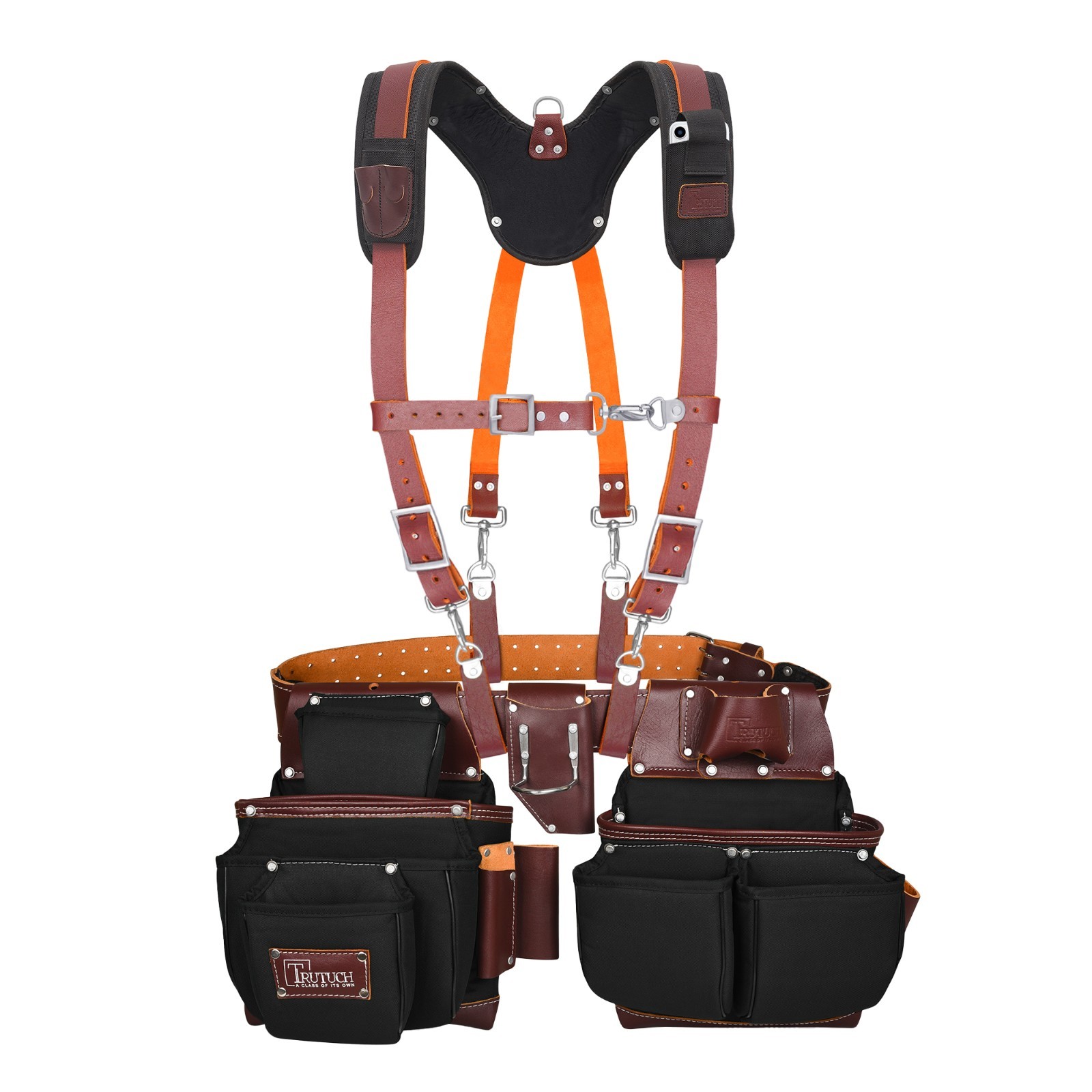 TRUTUCH Nylon and Leather Tool Belt with Leather Work Suspender | Electrician