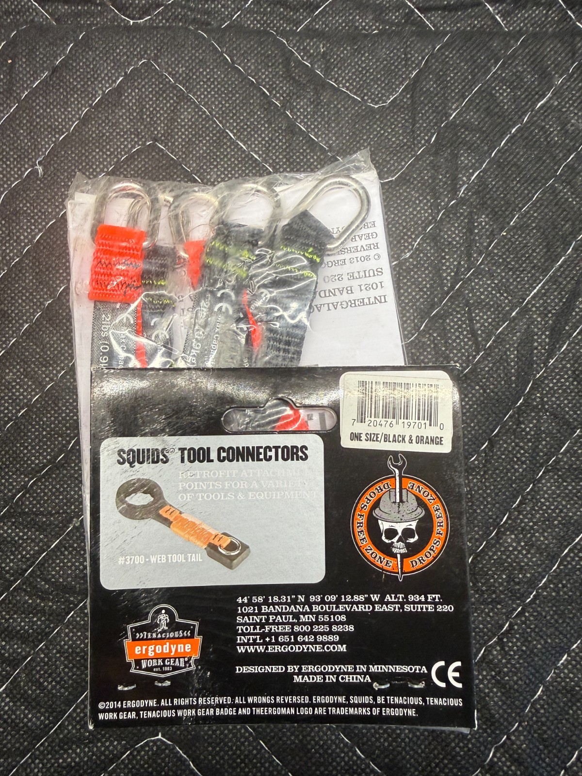 Ergodyne Squids 3700 3.5In Black Web Tool Tail – 2Lb