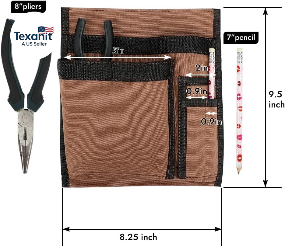 5-Pocket Tool Belt for Men, Durable Canvas Construction, Adjustable Belt, Utilit