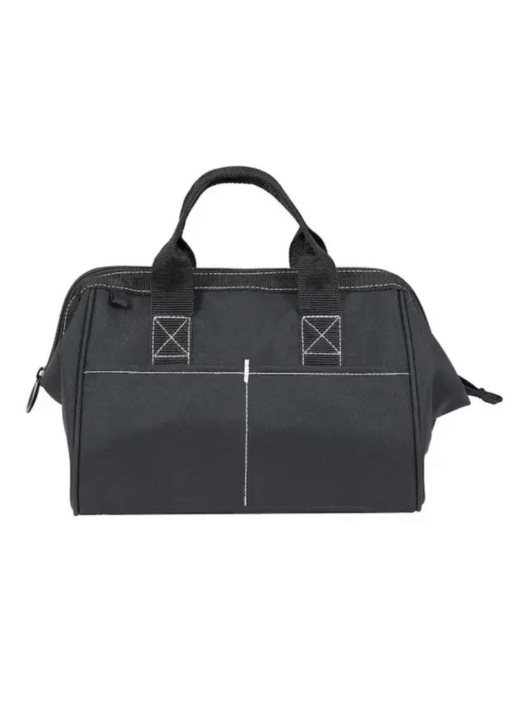 4X New 12”Inch Black Tool Storage Bag With Zipper – Double Wall -9″x12″x7″