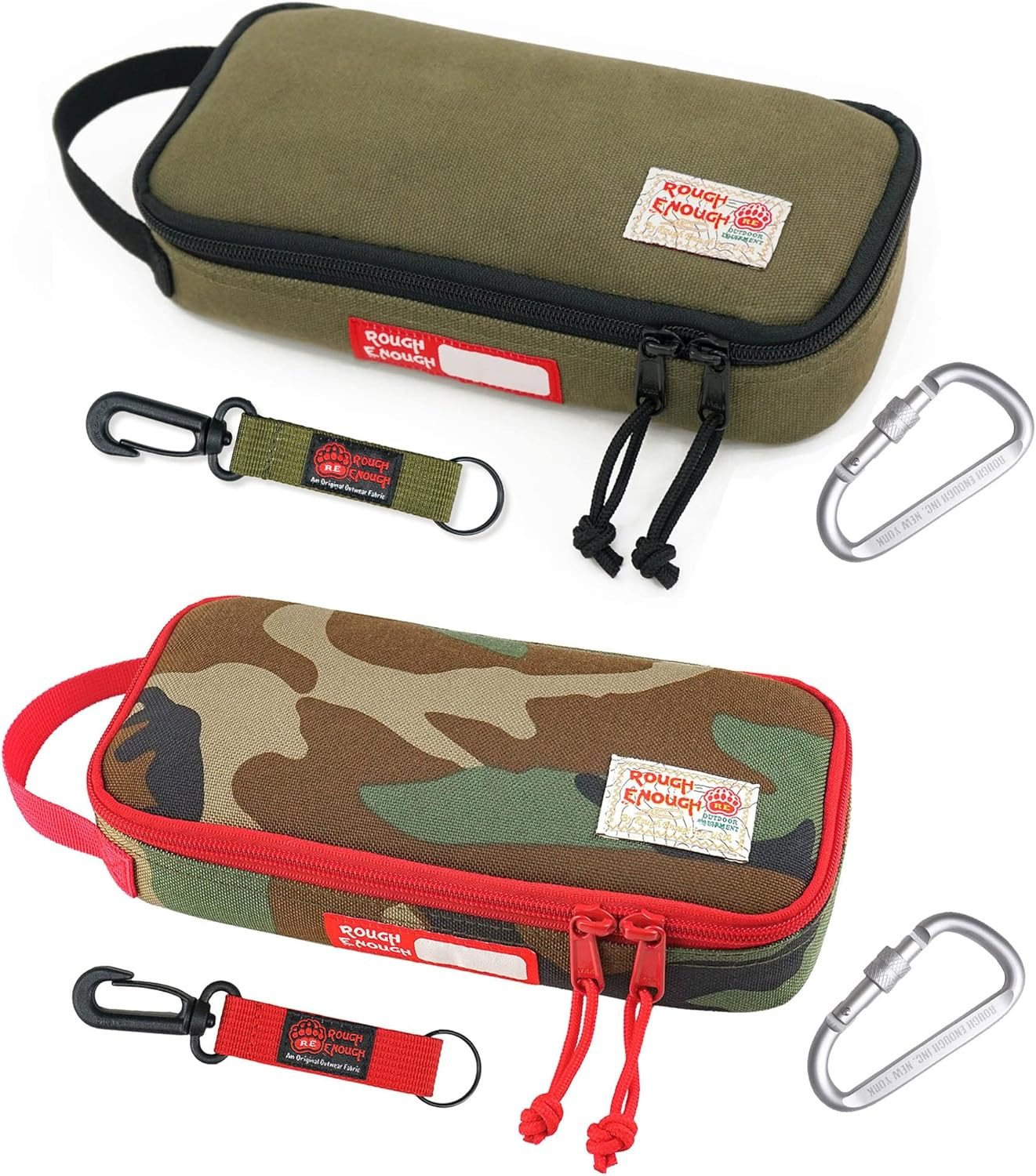 Rough Enough Compact Canvas Tool Bag with Zipper Pouch & Easy Grip Handle