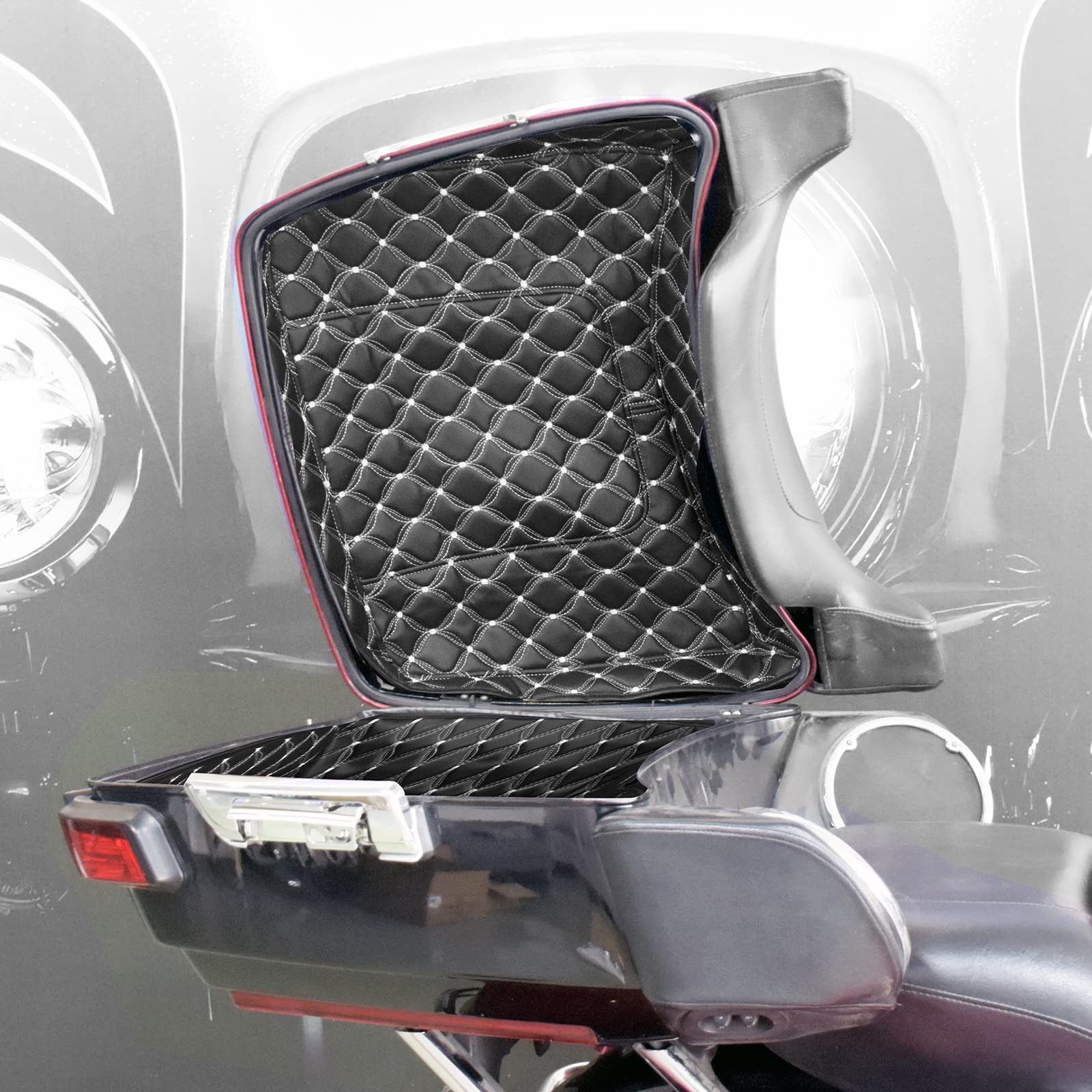 King Tour Pack Liners White Thread Stitching Touring Pak Inserts Fit for Harl…