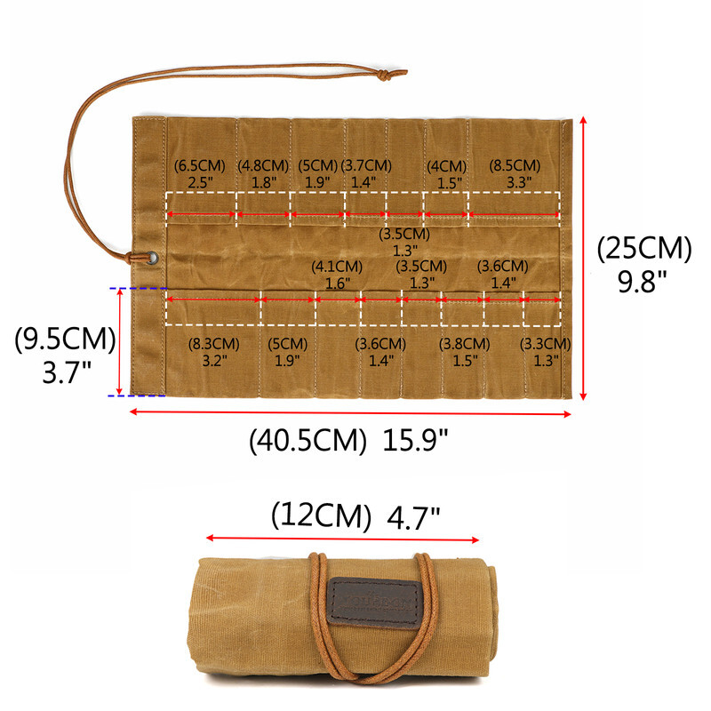 Tourbon Roll up Canvas Tool Carry Holder Carving Knife Organizer Bag Handy Pouch