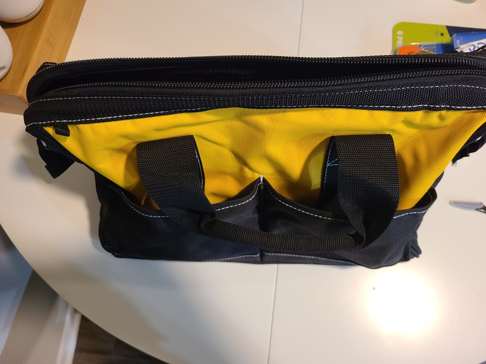 Olympia Tool Bag 15″ Heavy Duty Tools Bag Yellow W/ 8 Pockets Adjustable Strap