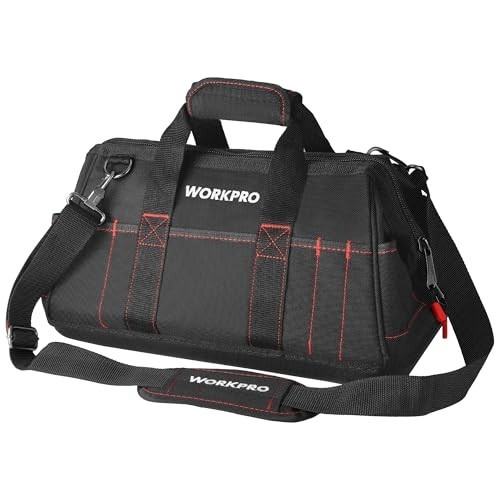 16″ Wide Mouth Tool Storage Bag with Waterproof Base, Heavy-Duty Organizer, Dura