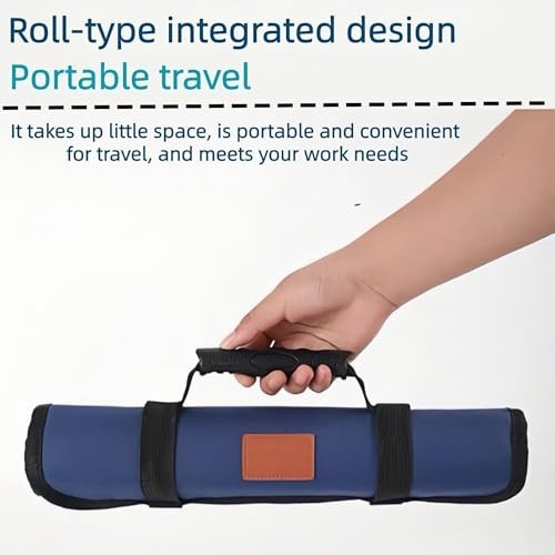 Heavy Duty Waterproof Tool Roll Up Bag, 22+1 Pocket Organizer Pouch, Portable To
