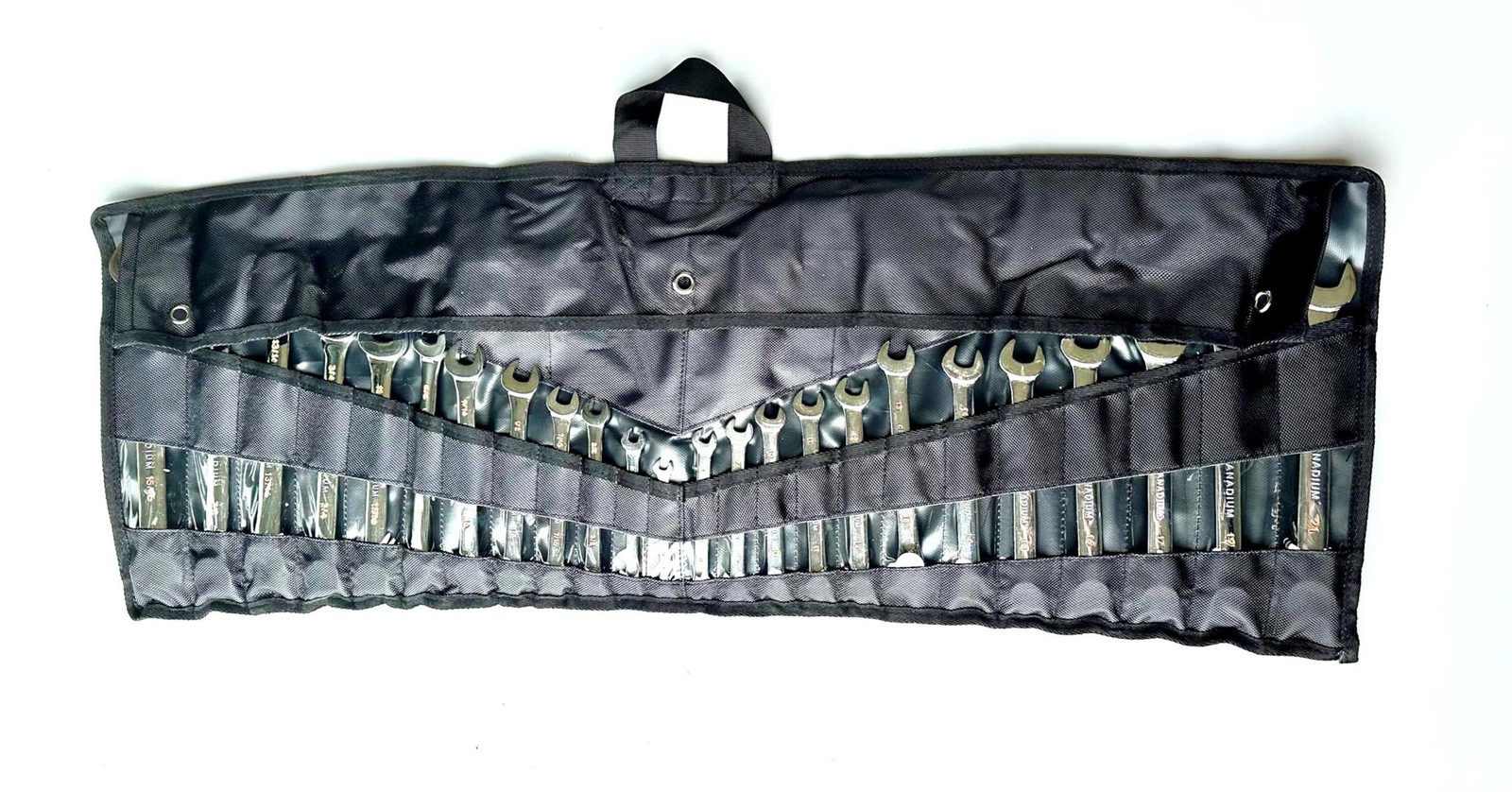 Wrench Roll Up Pouch – Wrench Organizer & Tool Holder, One Side for 12 SAE and A