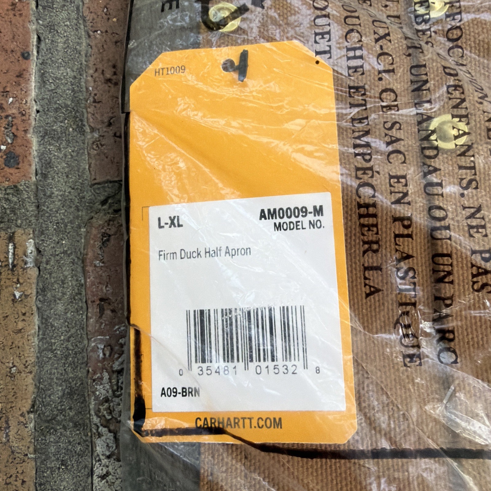 NWT Carhartt Half Apron L-XL Brown Firm Duck Half Tool Belt Pouch Brown in pkg