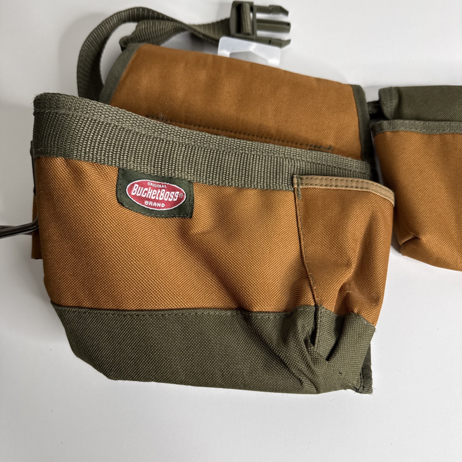 Double BucketBoss Builders Rig Tool Belt with Belt Hammer Holder and Pouch
