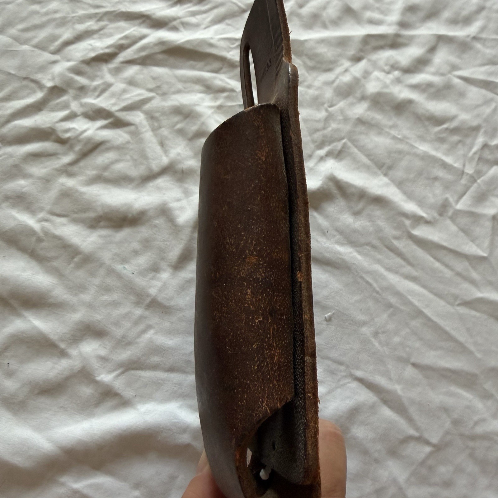 Vintage Brown Leather Double Pouch Duty Belt Holder Police Gear