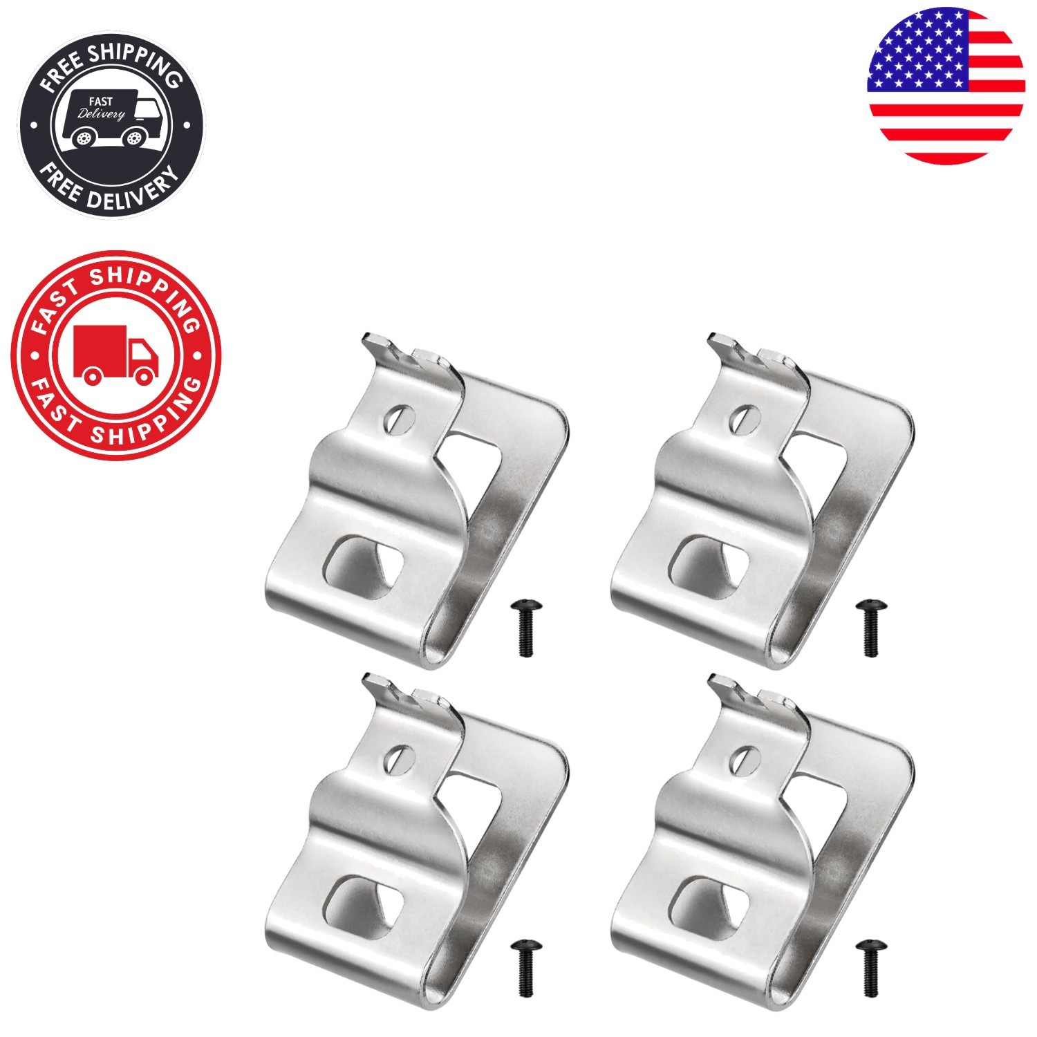 Dewalt Compatible Tool Hooks – 4pcs Stainless Steel Belt Clips with Screws