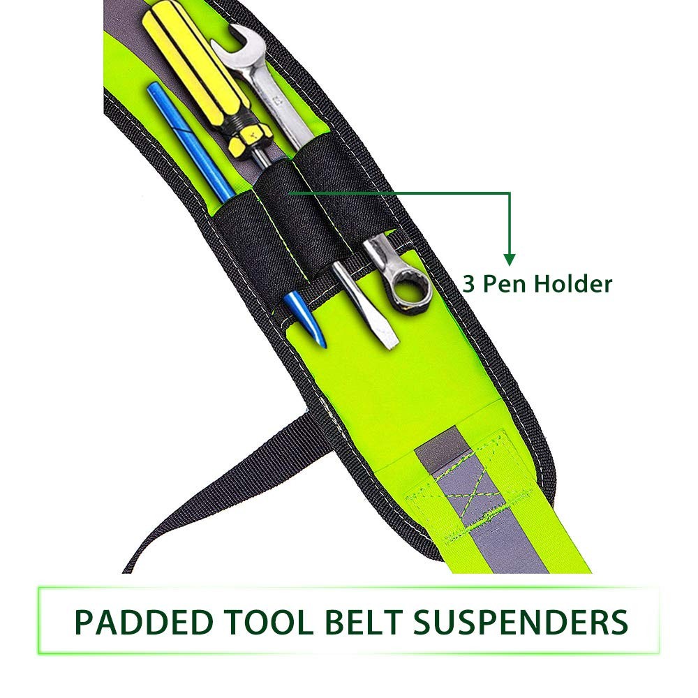 AISENIN Carpenter Tool Belt Suspenders, 11.4*7.8*6 inch, Fluorescent Green