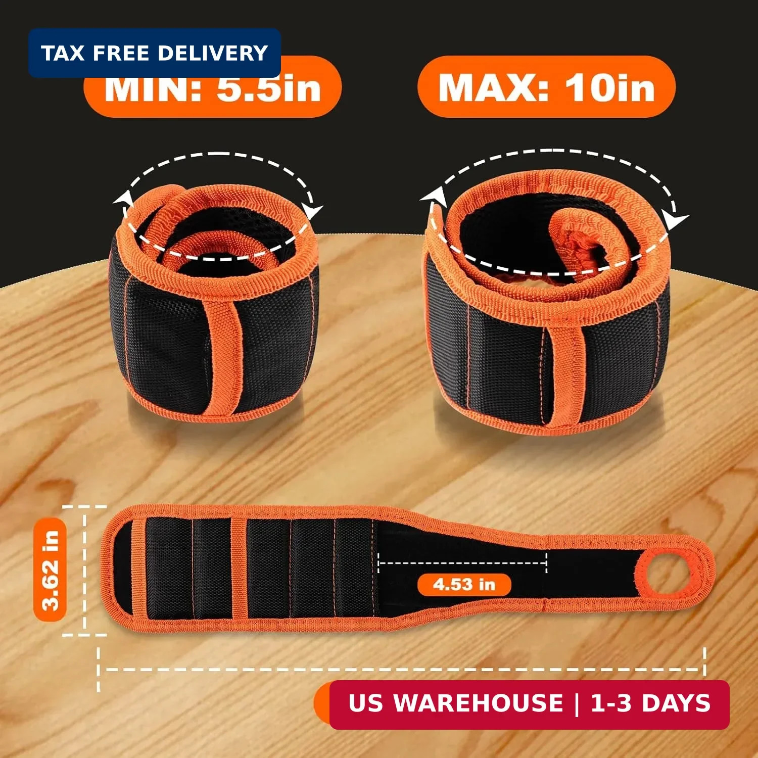 Allinside Magnetic Wristband for Tools, Tool Belt Wrist Band with 15 Powerful Ma
