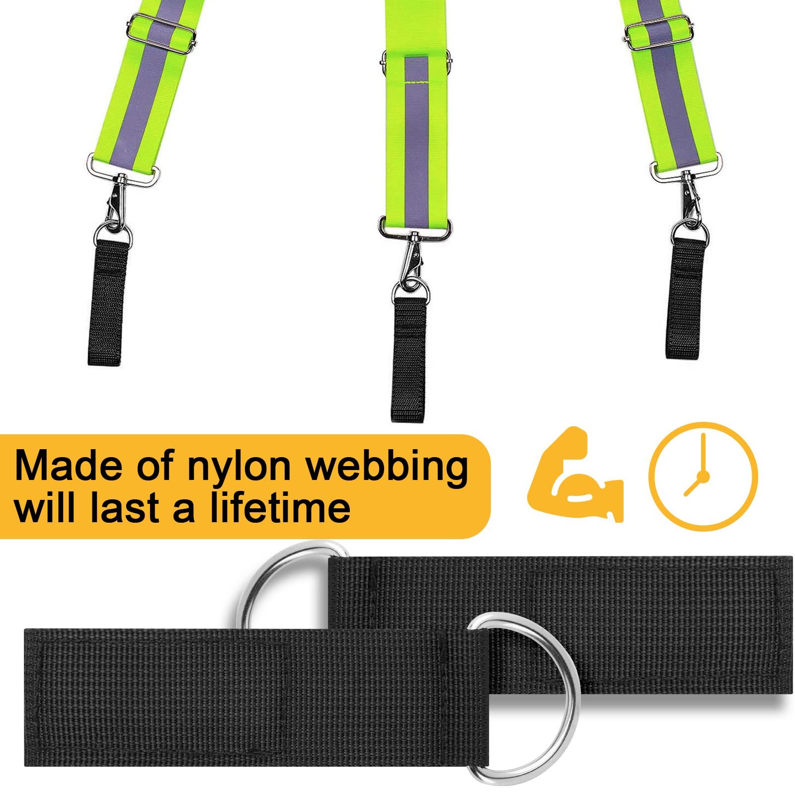 Heavy Duty Tool Belt Loop Connectors, 4~Piece Suspender Hooks