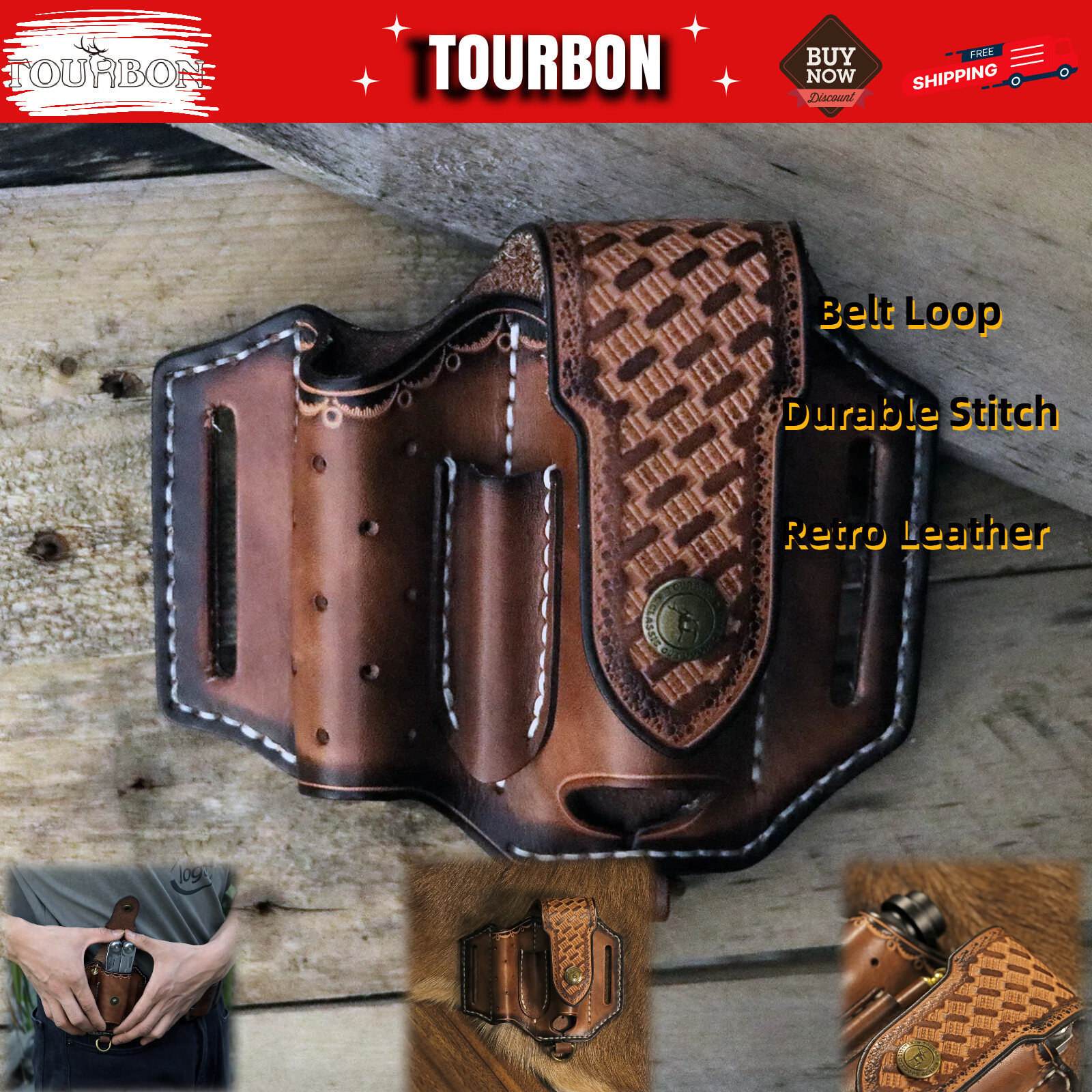 Leather Pocket Knife Sheath EDC Multitool Plier Belt Knives Pouch Tools Holster