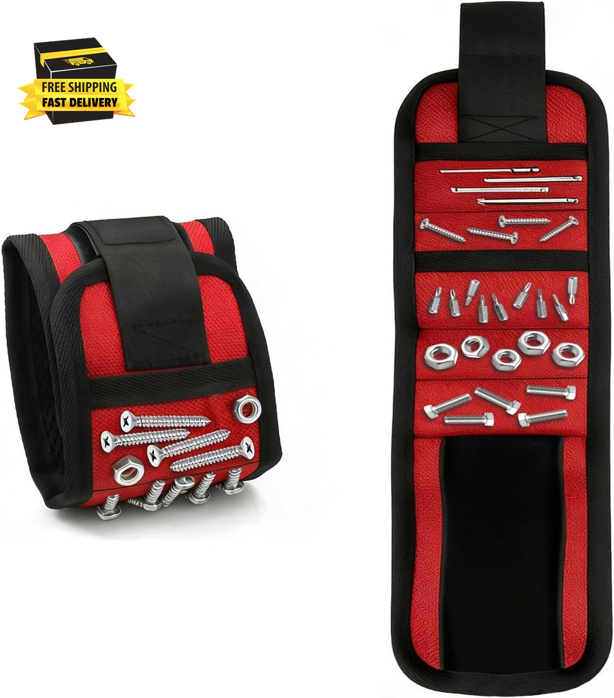 Premium Magnetic Wristband for Tools, Adjustable Wrist Tool Belt for Holding Scr