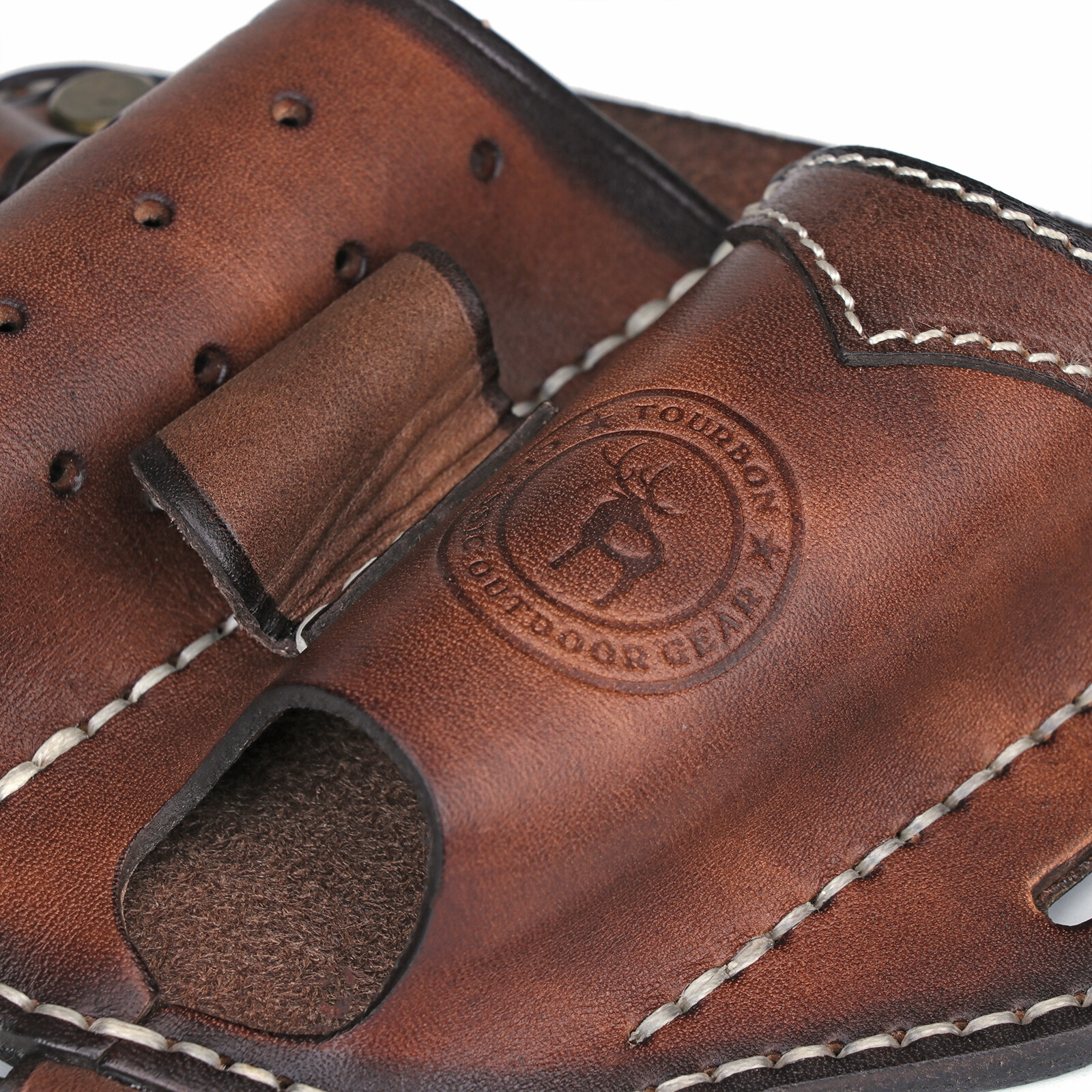 TOURBON Leather 4-in-1 Tool Belt Holster EDC Multitool Flashlight Sheath Utility