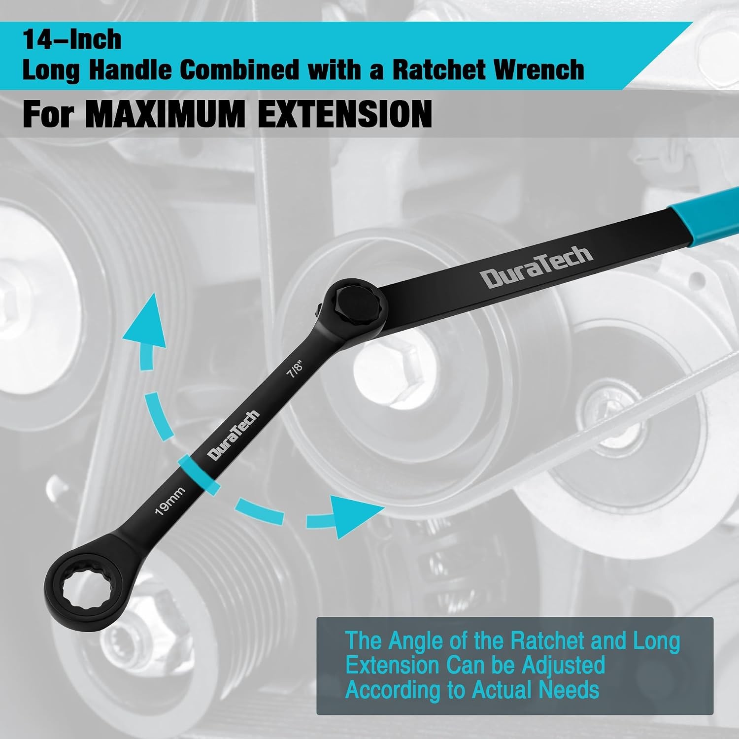15-Piece Universal Ratcheting Serpentine Belt Tool Set, Belt Tensioner Tool Kit