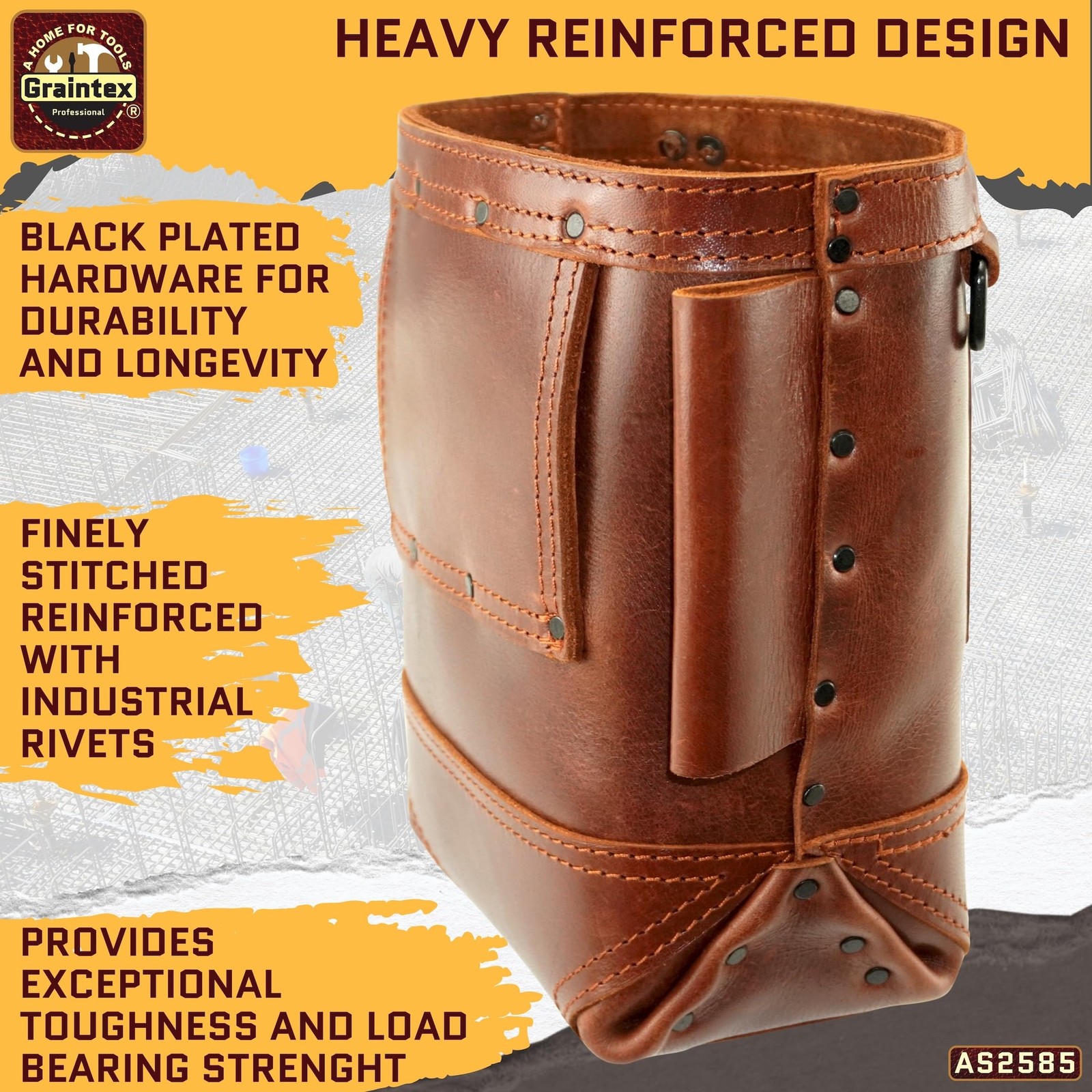 Graintex Chestnut Brown Utility Holster Pouch Durable Tool Organizer Bag