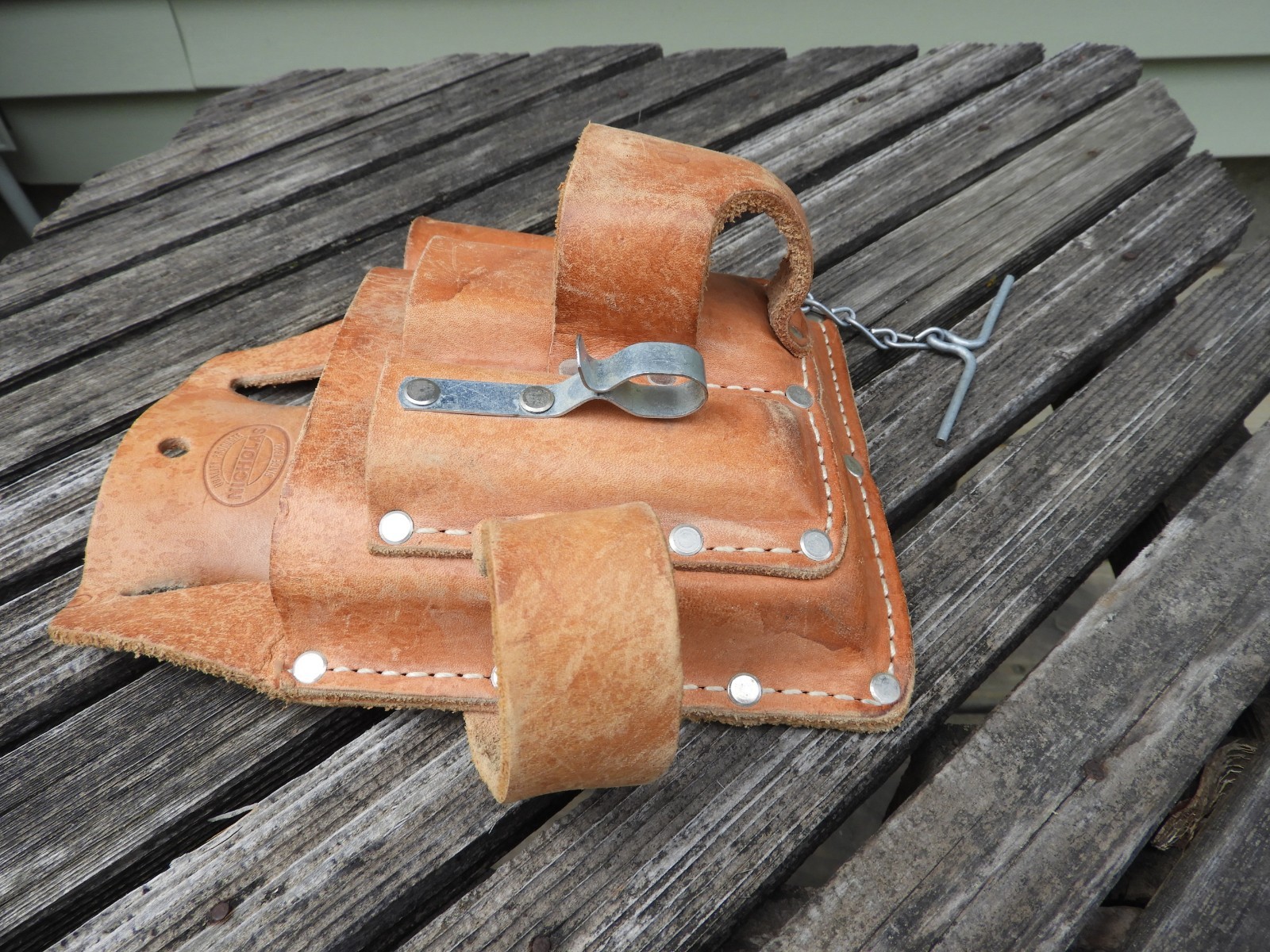 Vintage Nicholas Leather Tool Pouch No. 690 USA Electrician Lineman Holster