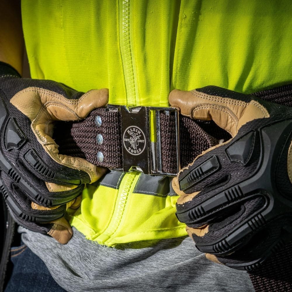 Rugged Klein Tools 2-Inch Electrician Tool Belt – Adjustable for 48-Inch Waists