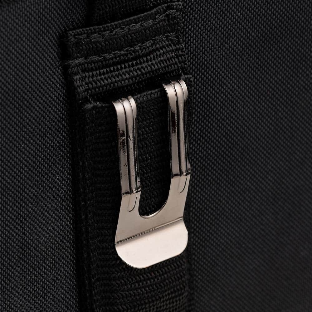 Husky Tool Belt Pouch 3 Pocket Clip On 7 in Water Resistant Heavy Duty Storage