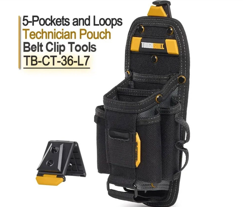 ToughBuilt TB-CT-36-L7 Technician Pocket Pouch Tool Belt Holster ClipTech Hub