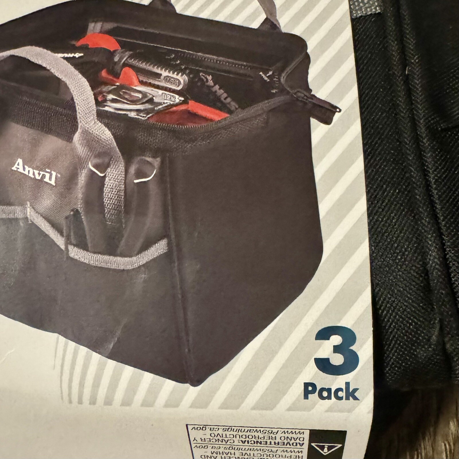 (3 Pack) NEW Anvil Tool Bags 10″ 2 Exterior, 3 Interior Pockets Construction