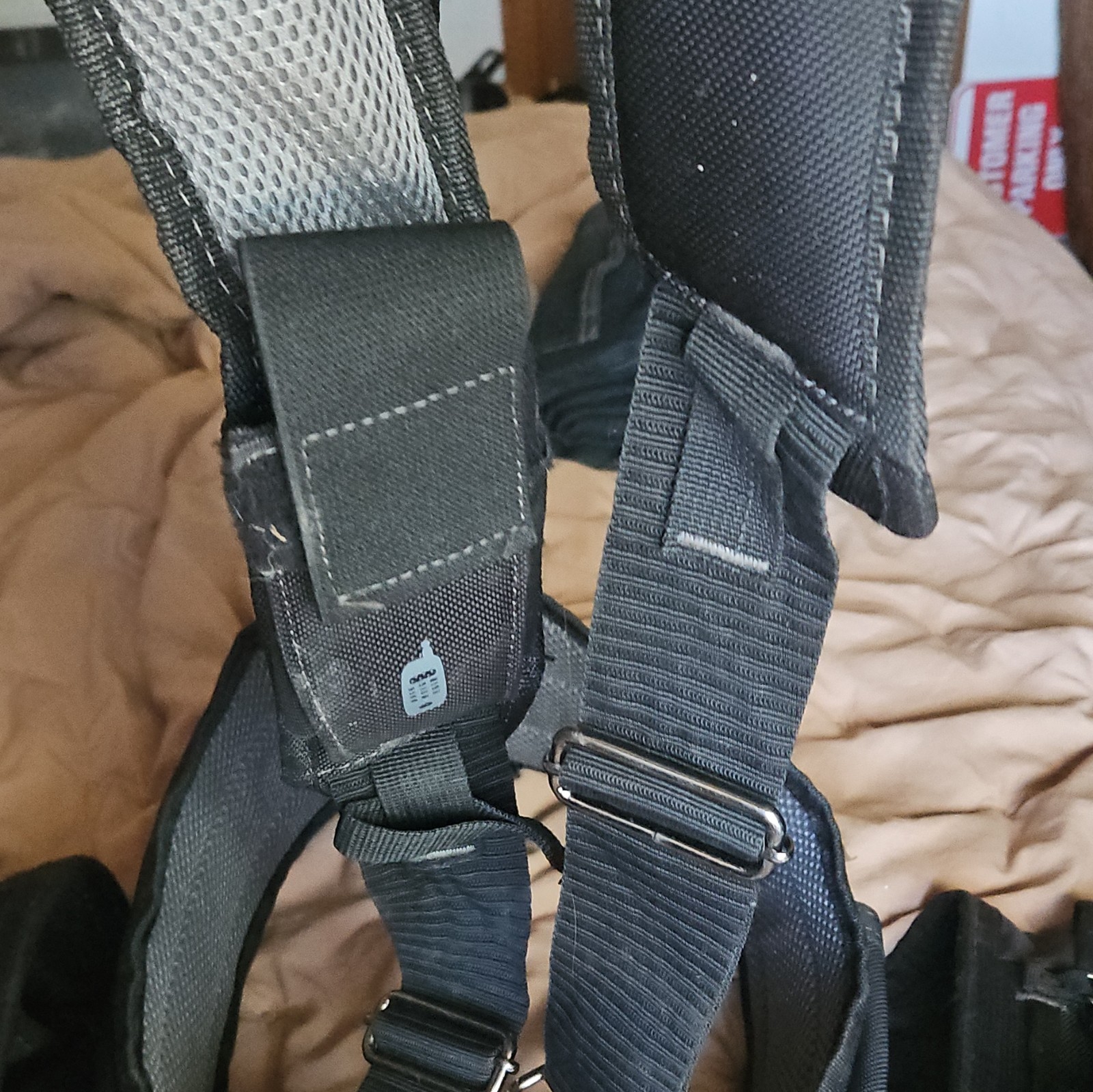 Husky Side Buckle Adjustable Padded Tool Belt Suspenders Rig Black/Gray