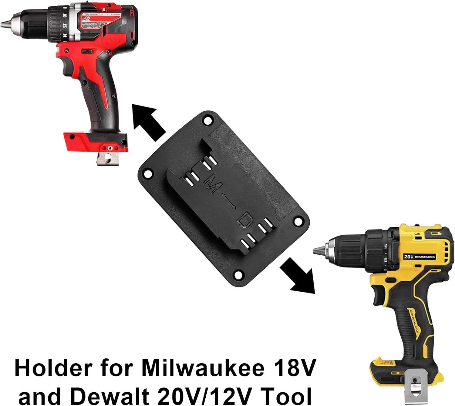 12Packs Tool Holder for Milwaukee M18 & Dewalt 20V,Wall Mount Drill Holder with